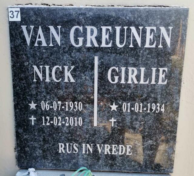 GREUNEN Nick, van 1930-2010 & Girlie 1934-
