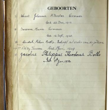 BOTHA Anthonie Christoffel en Aletta Geciena SAAYMAN gehuwd 9 Augusturs 1927